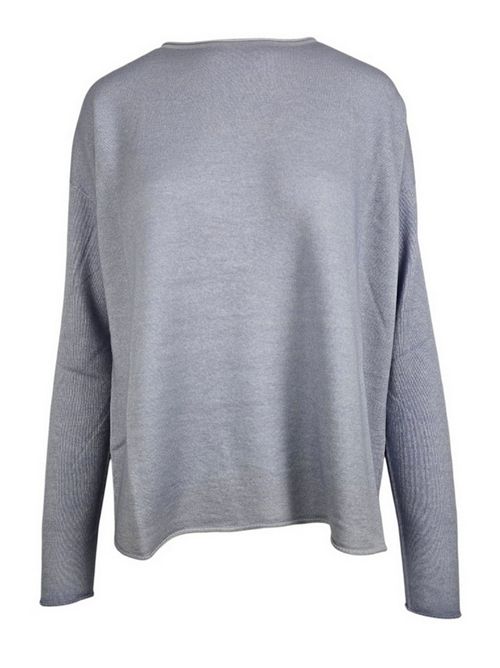 maglia donna girocollo azzurro A rovescio | 1507/2417
